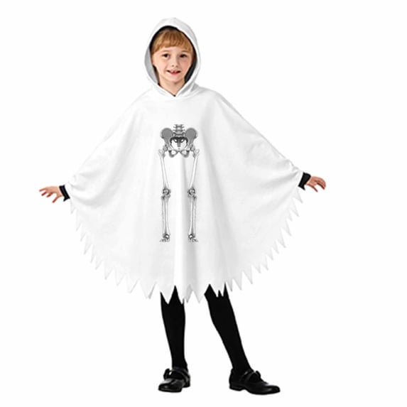 Girls Hooded Jumpsuits Long Sleeve Graphic Bluses Halloween Theme Dress Up Party Stylish Performance Tops for Girls