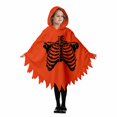 thumbnail image 1 of Girls Hooded Jumpsuits Long Sleeve Graphic Bluses Halloween Themed Party Costume Stylish Festival Tops for Kids, 1 of 8
