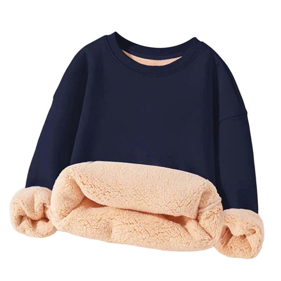 Girls Hooded Pullover Top Long Sleeve Crewneck Soft Cozy Casual Loungewear Outerwear For Kids Toddler 12-13 Years Blue