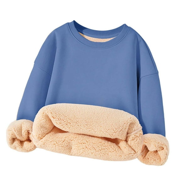 Girls Hooded Pullover Top Long Sleeve Crewneck Soft Cozy Casual Loungewear Outerwear For Kids Toddler 4-5 Years Light Blue