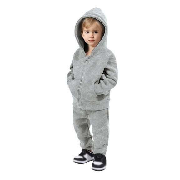 Girls Hooded Sweatshirt Set Soft Two Piece Outfit Long Sleeve Comfortable Sportswear for Kids Casual Winter Wear