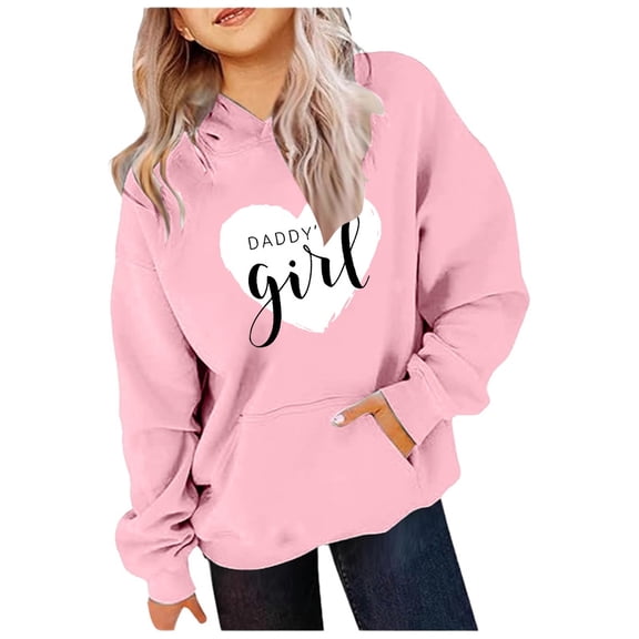 Girls Hooded Sweatshirt Tunic Sweatshirts Long Sleeve Graphic Top Graphic Hoodies Preppy Trendy Sweatshirt Sweatshirts for Women Loose Fit