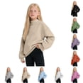 thumbnail image 1 of Girls Hooded Sweatshirt Warm Winter Pullover Soft Cozy Kids Top with High Neck Sweaters for Toddlers 14-16 Years, 1 of 4
