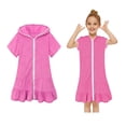 thumbnail image 1 of Girls Hooded Swim Coverups Zip-Up Ruffle Cover Ups for Swimwear Quick Dry Beach Bathing Suit Wraps 6-7 Years, 1 of 9