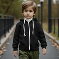 thumbnail image 1 of Girls Hoodie Black Full Zip Up Hoodies Lightweight Long Sleeve Hoodies Winter Clothes Baby Girls Clothes 7-8 Years Boys Girls Fashion, 1 of 8