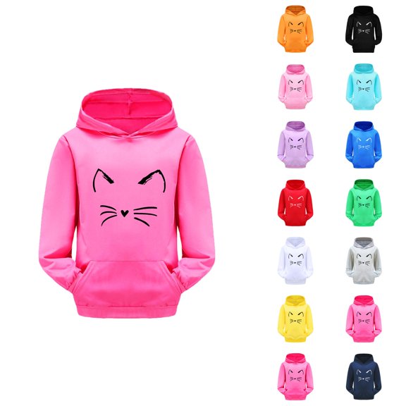 Girls Hoodie Child Toddler Boys Girls Long Sleeve Cartoon Prints Warm Hoodie Pullover Tops Boys Outfits Sweat Suit Girls' Fashion