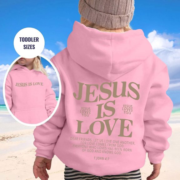 Girls Hoodie Children's Printed Round Neck Long Sleeved Sweatshirt Hooded Sweatshirt Pink 2-3 Years