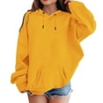 thumbnail image 1 of Girls Hoodie City Print Long Sleeve Soft Sweatshirt Y2k Preppy Graphic Hooded Kids Solid Color Pullovers Top with Pocket Clothes For Girls Y0E-Yellow, 4-5 Years / 130, 1 of 8
