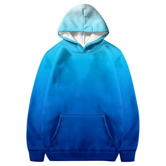 Girls Hoodie Gradient Color Long Sleeve Pocket Sports Wear Casual Hooded Sweatshirt with Pocket Blue Gradient Sizes 3-4 Baby Sweatshirt