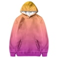 thumbnail image 1 of Girls Hoodie Gradient Color Long Sleeve Pocket Sports Wear Casual Hooded Sweatshirt with Pocket Purple-Yellow Gradient Sizes 2-3 Baby Sweatshirt, 1 of 4