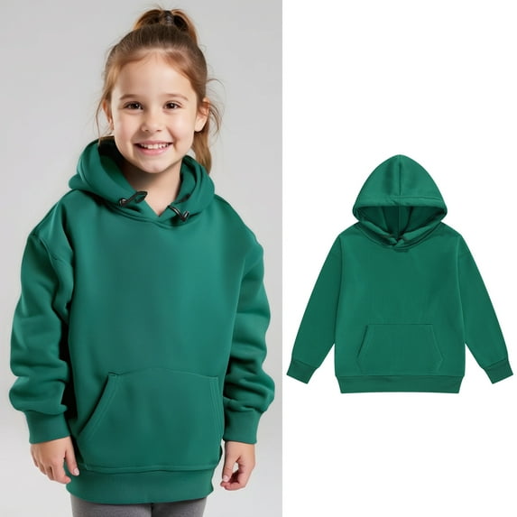Girls Hoodie Green Hooded Lightweight Long Sleeve Hoodies Winter Clothes Toddler Clothes for Girls 4-5 Years Girls Clothing