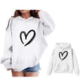 thumbnail image 1 of Girls Hoodie Kids Heart Printed White Hoodie Long Sleeve Lightweight Pullover Tops Loose Sweatshirt Fall Winter Clothes Girls 3T Clothes, 1 of 5