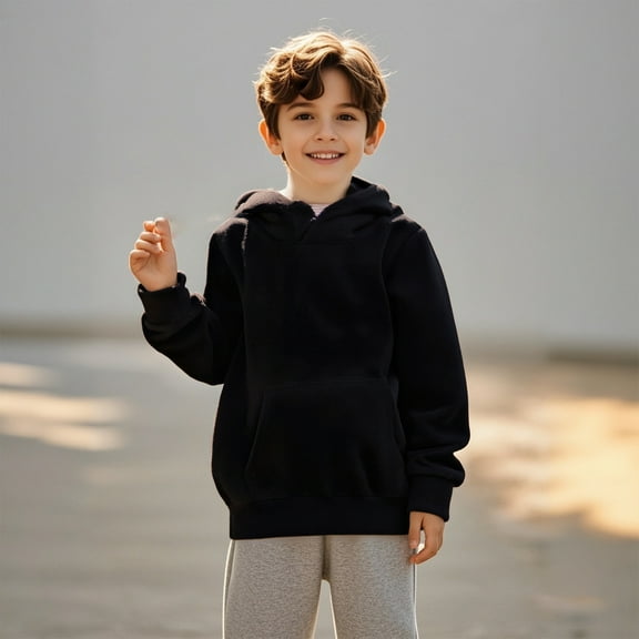 Girls Hoodie Kids Black Hoodie Long Sleeve Pullover Tops Winter Clothes Girl Clothes 4-5 Years Boys Girls Fashion