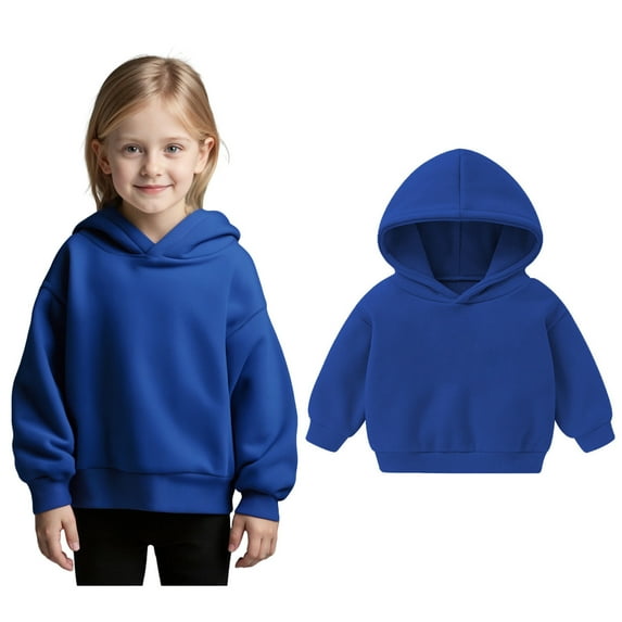Girls Hoodie Kids Blue Hoodies Long Sleeve Soft Sweatshirts Top Fall Clothes 12-18 Months Toddler Girl Clothes Boys Girls Fashion