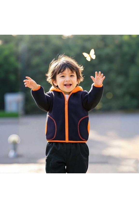 Girls Hoodie Kids Blue Zip up Hoodie Long Sleeve Hooded Sweatshirt Top Winter Clothes Size 1T Boys Clothes