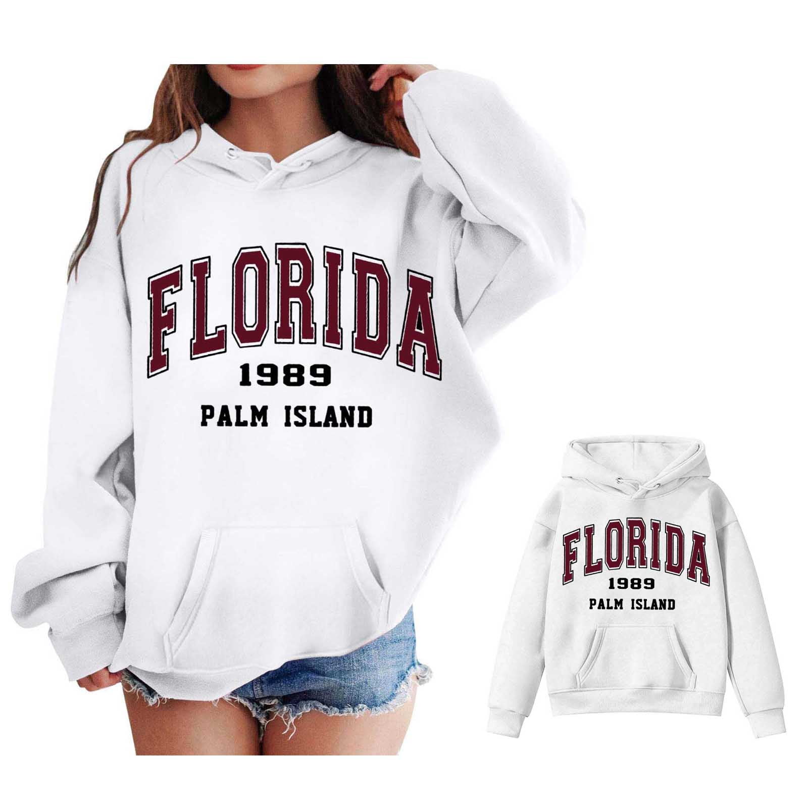 Girls Hoodie Kids City Name Letter Print White Hoodies Casual Long ...