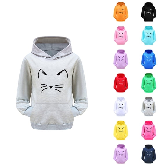 Girls Hoodie Kids Clothes Child Toddler Boys Girls Long Sleeve Cartoon Prints Warm Hoodie Pullover Tops Kids Outfits Sweat Suit