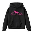 thumbnail image 1 of Girls Hoodie Kids Oversized Sweatshirts Kids Horse Print Long Sleeve Hoodies Pullover Tops Black 4-5 Years, 1 of 3