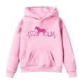 thumbnail image 1 of Girls Hoodie Kids Oversized Sweatshirts Kids Horse Print Long Sleeve Hoodies Pullover Tops Pink 10-11 Years, 1 of 3