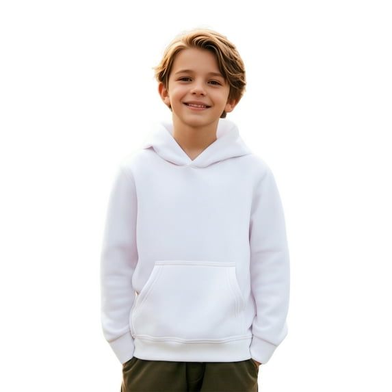 Girls Hoodie Kids White Hooded Long Sleeve Lightweight Pullover Tops Loose Sweatshirt Winter Clothes 8-10 Years r Girl Clothes Boys Girls Fashion