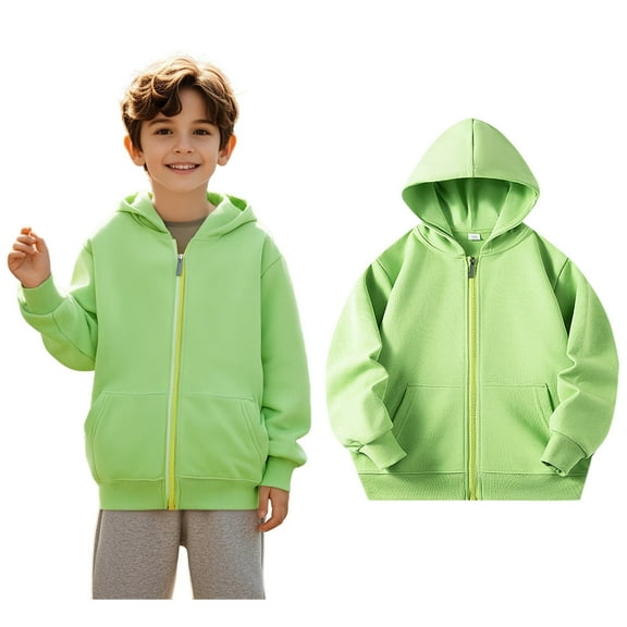 Girls Hoodie Light Green Full Zipper Hoodies Lightweight Long Sleeve Hoodies Fall Winter Clothes Toddler 18-24 Months Boys Clothes Boys Girls Fashion