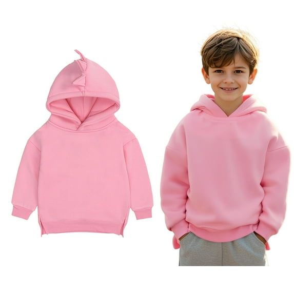 Girls Hoodie Light Pink Hooded Long Sleeve Pullover Tops Winter Clothes 12-24 Months Girl Clothes Boys Girls Fashion