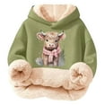 thumbnail image 1 of Girls Hoodie Lined Pullover Warm Winter Kids Casual Top with Cute Print Clothes, 1 of 5