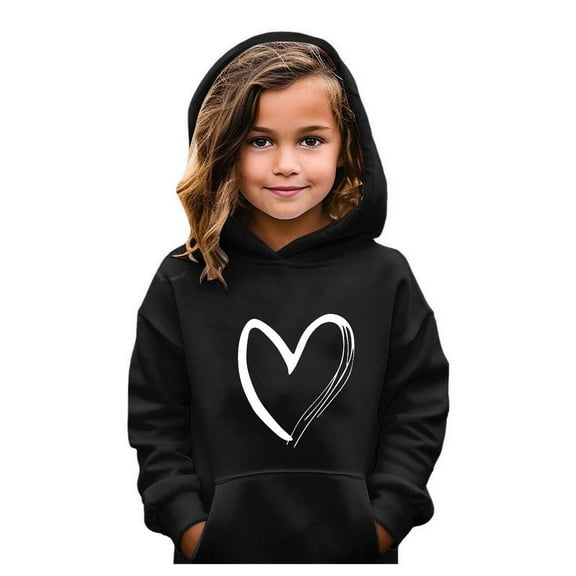 Girls Hoodie Long Sleeve Soft Graphic Sweatshirt Cute Pullover Sweatshirts Kids Clothes Girls Fashion for School and Winter Outfits