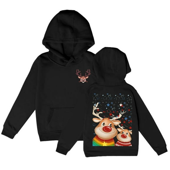 Girls Hoodie Long Sleeve Soft Sweatshirt Christmas Printed Hoody Kids Cute Pullovers Top Clothes for Girls