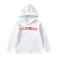 thumbnail image 1 of Girls Hoodie Long Sleeve Spring Letter California Print Hooded Sweatshirt(Big Boys), 1 of 5