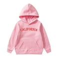 thumbnail image 1 of Girls Hoodie Long Sleeve Spring Letter California Print Hooded Sweatshirt(Big Boys), 1 of 5