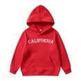 thumbnail image 1 of Girls Hoodie Long Sleeve Spring Letter California Print Hooded Sweatshirt(Big Boys), 1 of 5