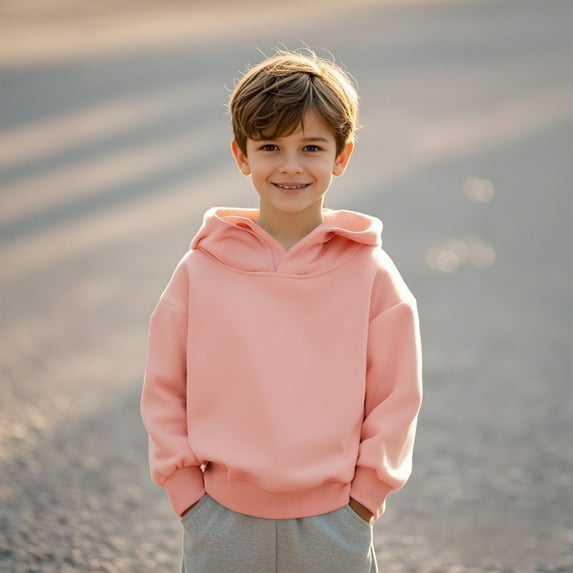 Girls Hoodie Pink Hooded Casual Long Sleeve Hoodie Sweatershirt Pullover Fall Clothes Toddler Boy Clothes 12-24 Months Boys Girls Fashion