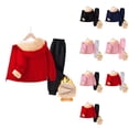 thumbnail image 1 of Girls' Hoodie Set, Children's 2 Piece -Lined Sweatpants and Zip-Up Long Sleeve Hooded Top, Drop Shoulder T-Shirt, Fall Winter School Athletic Clothing for Medium and Small Kids, 1 of 9