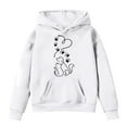 thumbnail image 1 of Girls Hoodie Valentine's Day Kids Long Sleeve Hooded Sweatshirt Valentine Theme Print Crew Neck Loose Fit White 4 Years-5 Years, 1 of 4