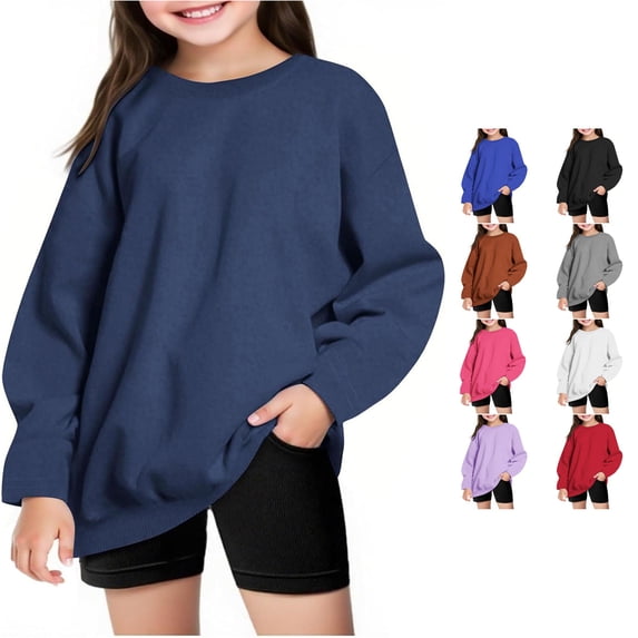 Girls Hoodie Winter Warm Long Sleeve Oversized Pullover Casual Kids Crewneck Sweatshirt Clothes for Boys Pullover Hoodie 11-12 Years