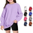 thumbnail image 1 of Girls Hoodie Winter Warm Long Sleeve Oversized Pullover Casual Kids Crewneck Sweatshirt Clothes for Boys Pullover Hoodie 4-5 Years, 1 of 6