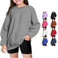 thumbnail image 1 of Girls Hoodie Winter Warm Long Sleeve Oversized Pullover Casual Kids Crewneck Sweatshirt Clothes for Boys Pullover Hoodie 9-10 Years, 1 of 6