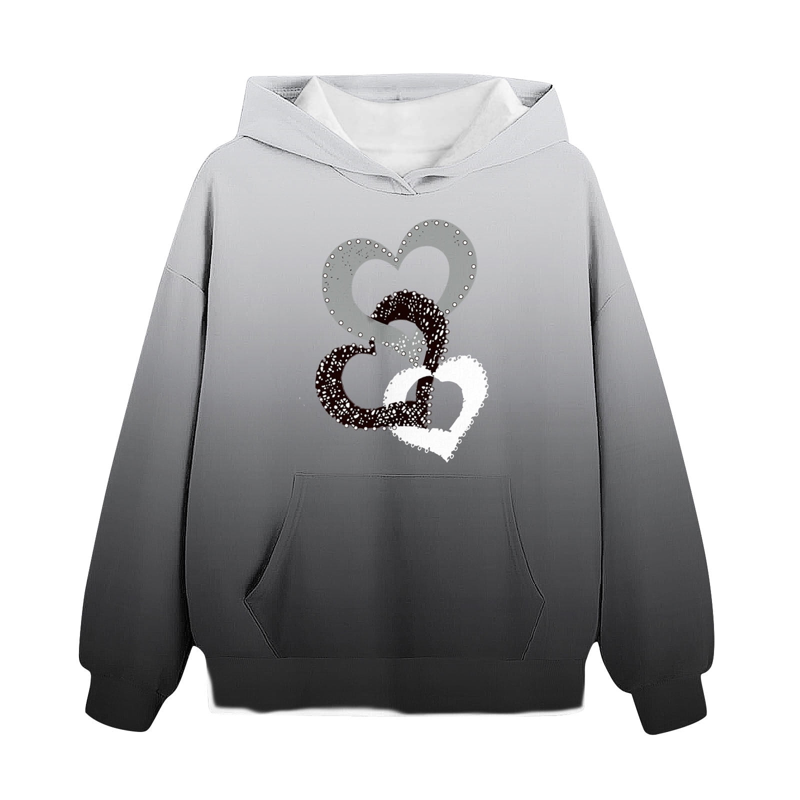 Girls Hoodies 2-14 Years Lover Heart Hooded Pullover with Pocket Big Kids Oversized Sweatshirts Tie Dye s Tops Fall Winter Clothes for Teen Girl Casual Loose Hoodie