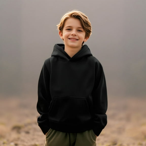 Girls Hoodies Black Hoodie Long Sleeve Soft Sweatshirts Top Fall Winter Clothes Girl Clothes 18-24 Months Boys Girls Fashion