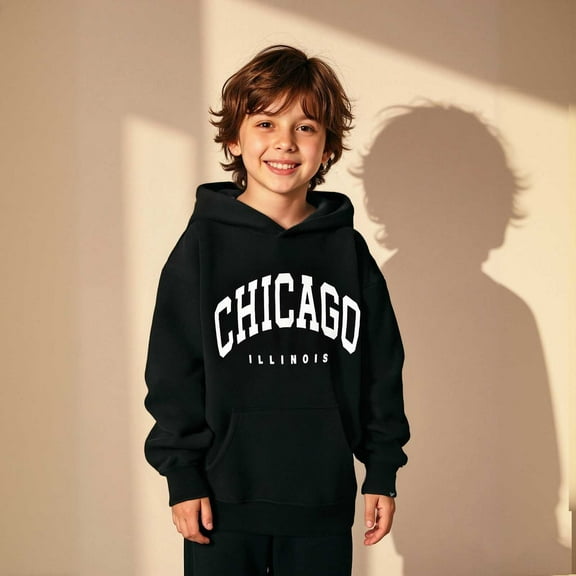 Girls Hoodies City Name Letter Print Black Hoodies Casual Long Sleeve Classic Hoodie Fall Winter Clothes 3T Toddler Girl Clothes