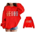 thumbnail image 1 of Hoodies City Name Letter Print Red Hooded Casual Long Sleeve Sweatshirts Jackets Fall Clothes Baby Girls Clothes 4T, 1 of 5