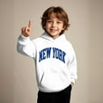 thumbnail image 1 of Girls Hoodies City Name Letter Print White Hoodie Long Sleeve Casual Basic Pullover Sweatshirt Hoodie Fall Clothes 3T Boys Clothes, 1 of 5