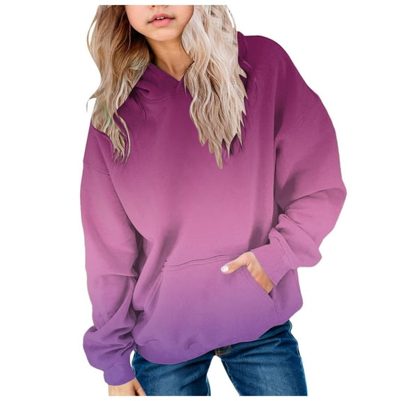 Girls Hoodies Crop Tops For Kids Girls Oversized Crewneck Sweatshirts Kids Fashion Fleece Drop Shoulder Pullover Hoodies Tops