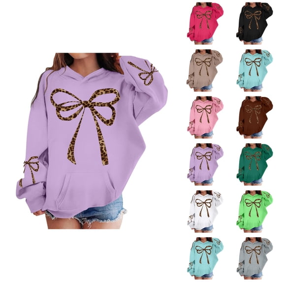 Girls Hoodies Girls Clothes Leopard Print Girls Hooded Sweatshirt Soft Pullover with Pocket for Casual Wear