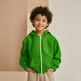 thumbnail image 1 of Girls Hoodies Green Full Zip Up Hooded Long Sleeve Casual Basic Pullover Sweatshirt Hoodie Fall Winter Clothes 5-6 Years Child Girl Clothes Boys Girls Fashion, 1 of 7
