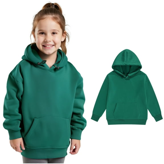 Girls Hoodies Green Hooded Long Sleeve Pullover Hoodie Sweatshirt Winter Clothes Toddler Clothes for Girls 4-5 Years Girls Clothing