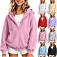 thumbnail image 1 of Girls Hoodies Half Zip Long Sleeve Sweatshirt with Pocket Comfortable Loose Fit Fall Winter Pullover Topss Sizes 2-14Y, 1 of 6