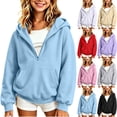thumbnail image 1 of Girls Hoodies Half Zip Long Sleeve Sweatshirt with Pocket Comfortable Loose Fit Fall Winter Pullover Topss Sizes 2-14Y, 1 of 6