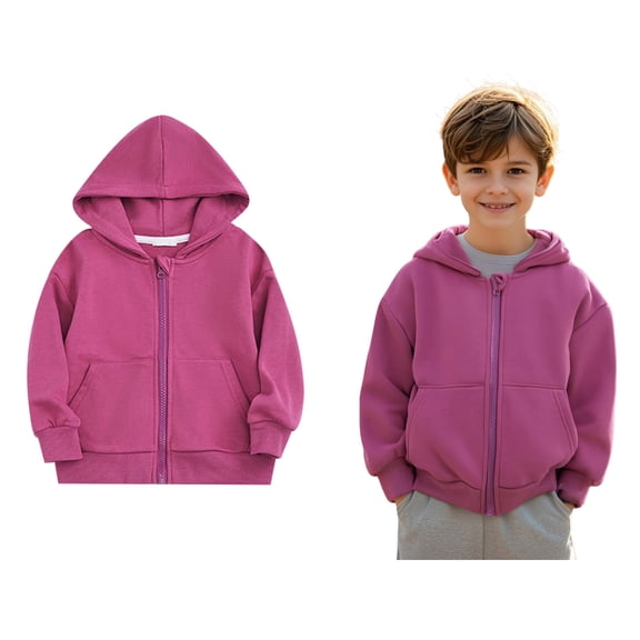 Girls Hoodies Hot Pink Full Zipper Hoodies Casual Long Sleeve Classic Hoodie Winter Clothes Toddler Clothes for Girls 12-18 Months Boys Girls Fashion